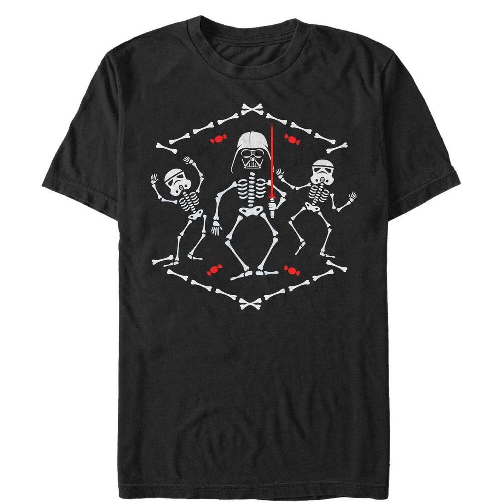 Mens Star Wars Halloween Vader Skeleton Dance Tshirt